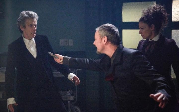 Master Holding a Knife to Doctor - Doctor Who Season 10 Episode 13