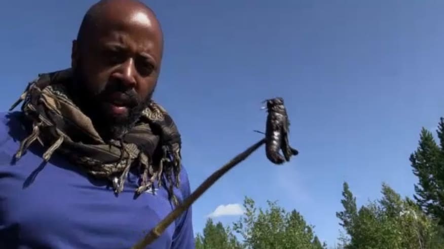 Britt Prepares to Eat a Grasshopper - Alone Season 5 Episode 2
