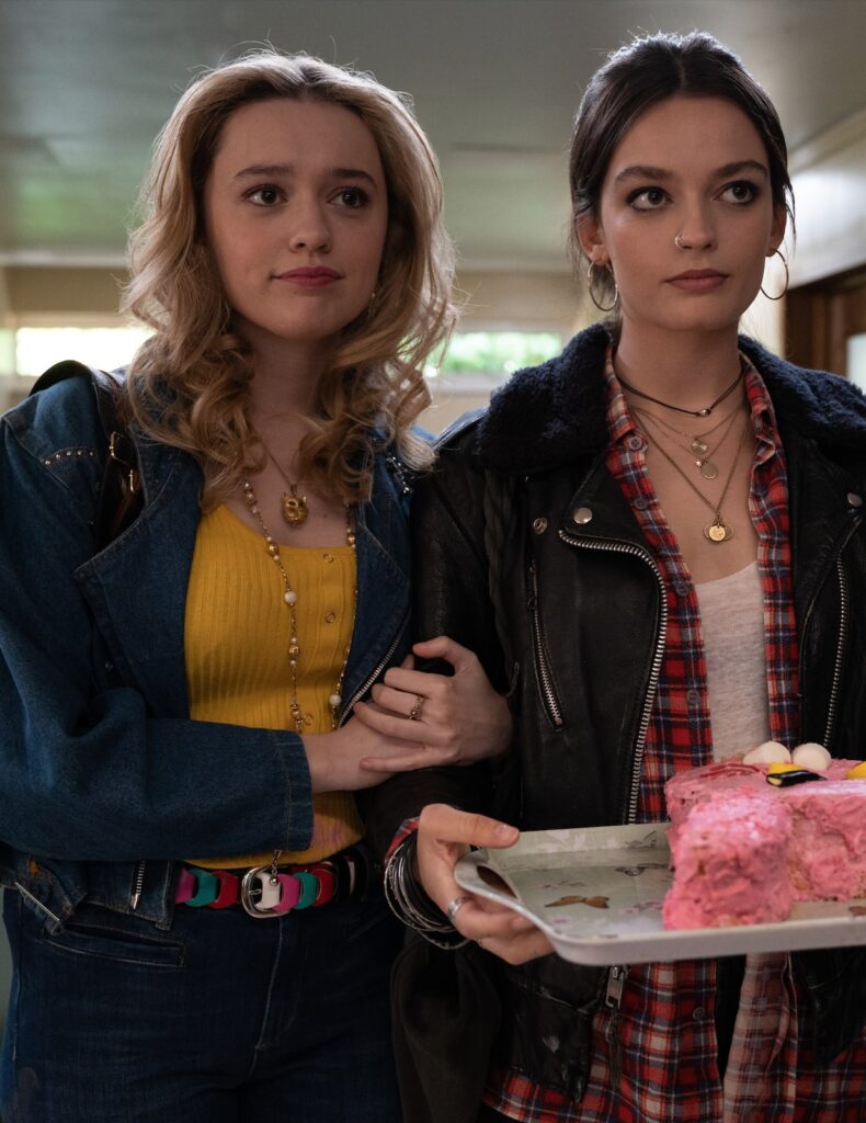Hannah and Aimee With a Cake - Sex Education