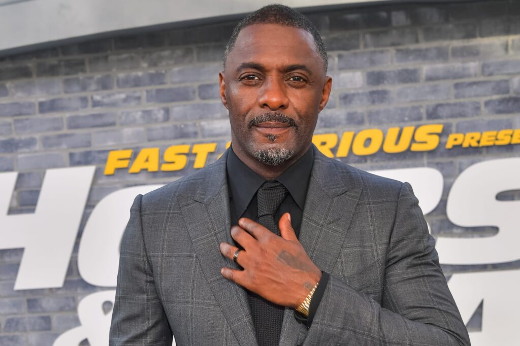 Elba in a Grey Suit