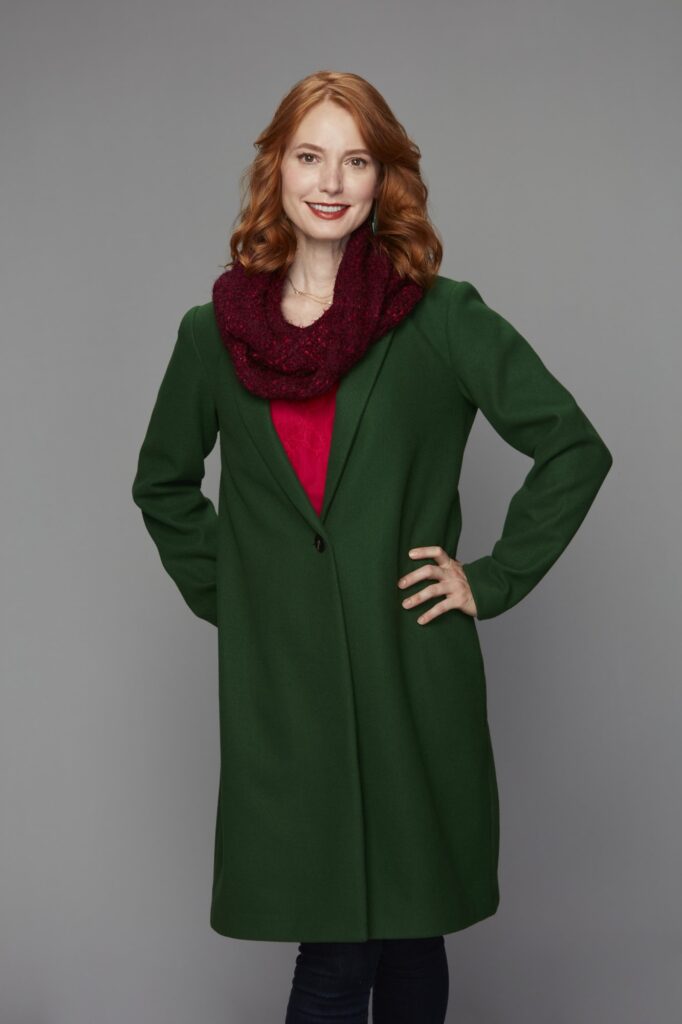 Alicia Witt Green Coat Christmas Tree Lane