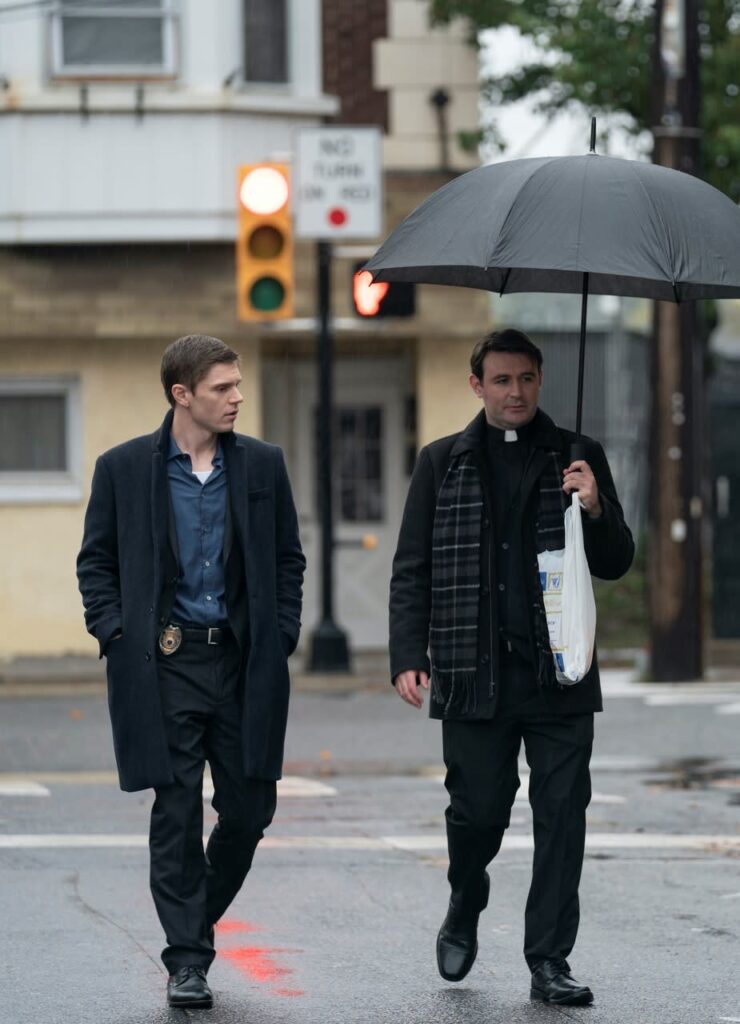 Deacon Mark Under an Umbrella with Colin - Mare of Easttown Season 1 Episode 4
