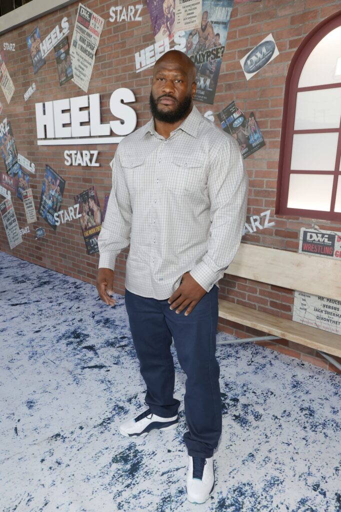 James Harrison Arrives at the Heels Premiere