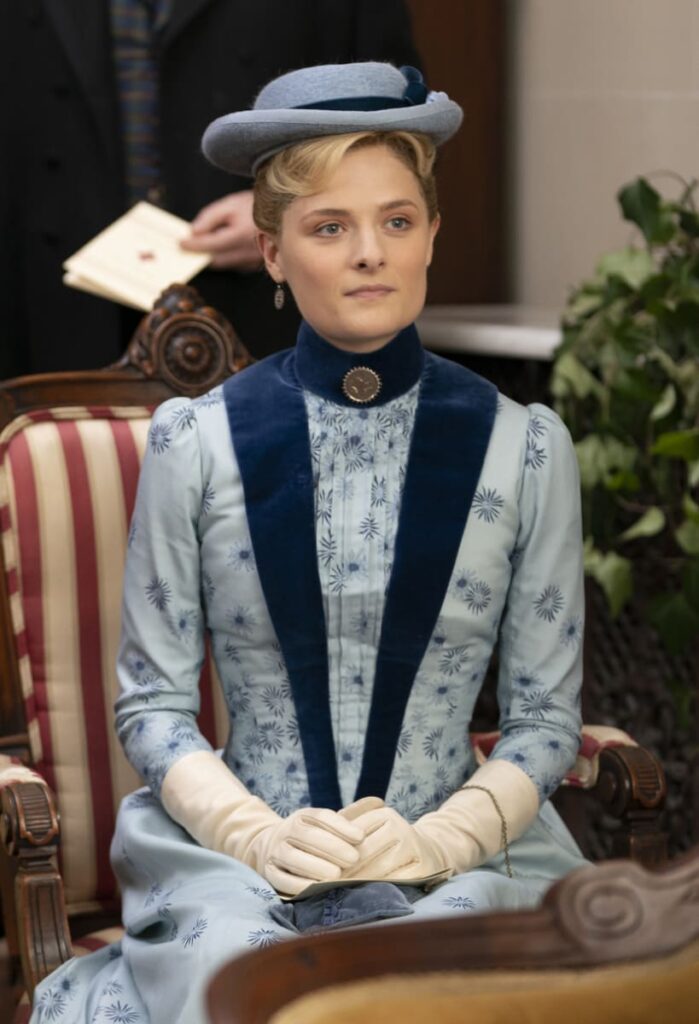 Marian at the talk - The Gilded Age Season 1 Episode 3