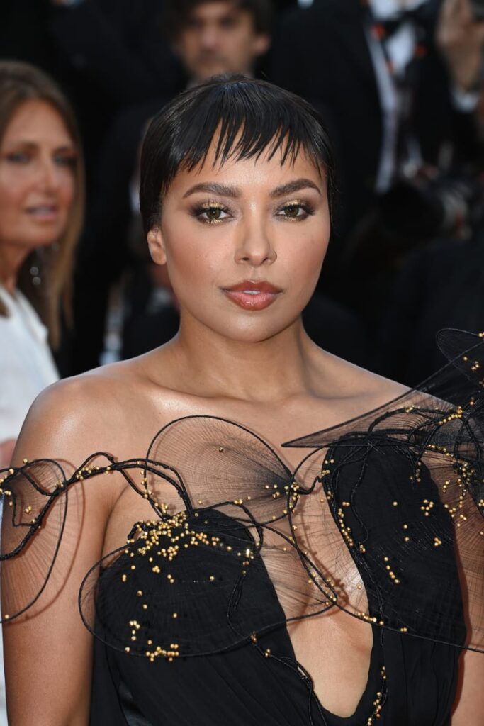 Kat Graham attends the closing ceremony red carpet for the 75th annual Cannes film festival