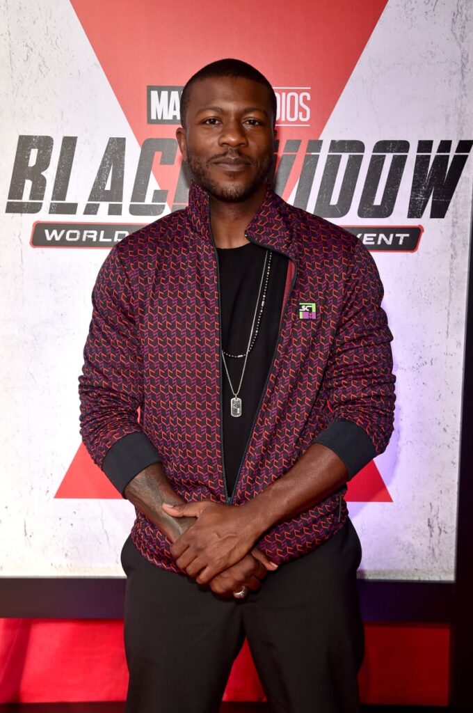 Edwin Hodge attends the Black Widow World Premiere Fan Event