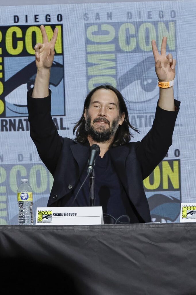 Keanu Reeves speaks onstage at Keanu Reeves