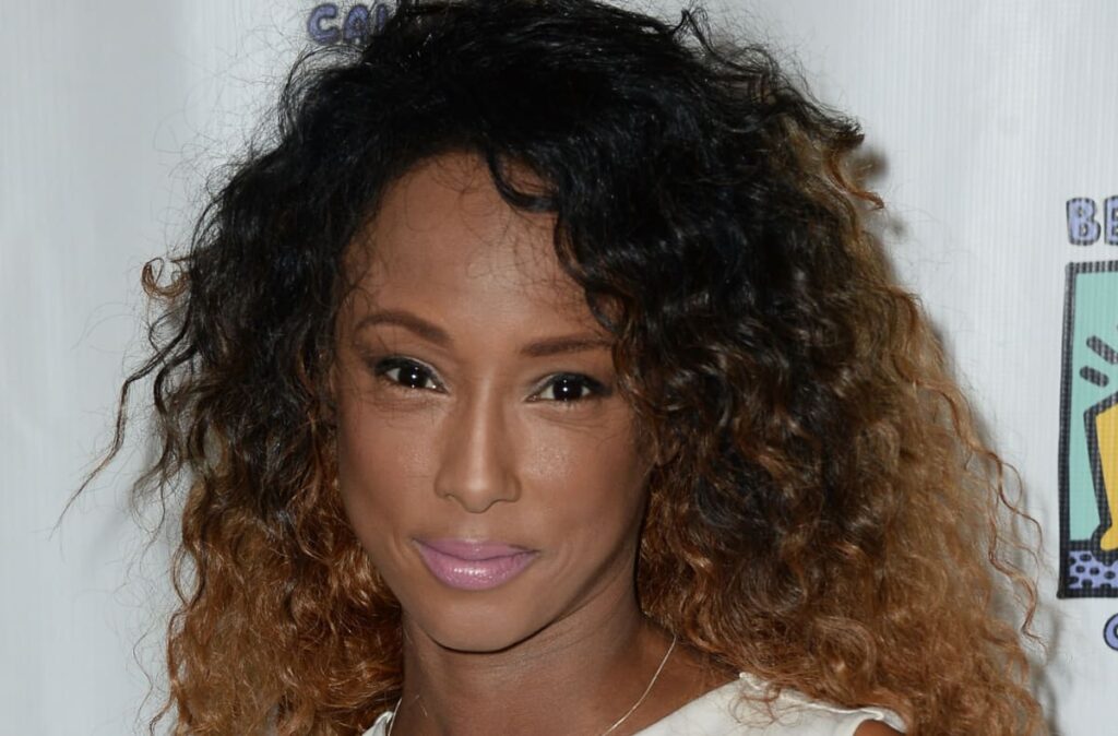 Actress Trina McGee attends Katherine Schwarzenegger's and Best Buddies makeup event