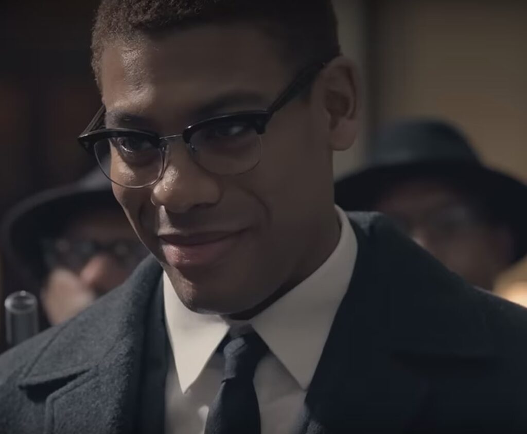 Aaron Pierre plays Malcolm X