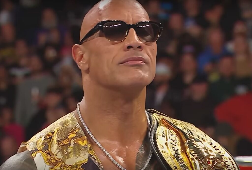 The Rock with his wrestling belt