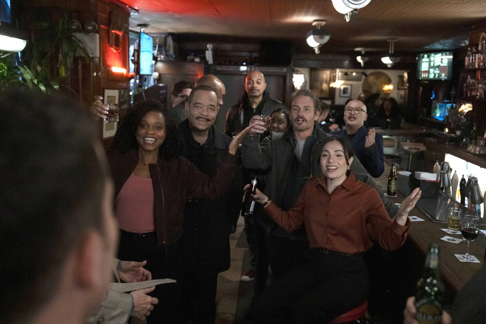 The staff celebrates on Law & Order: SVU Season 26 Episode 22