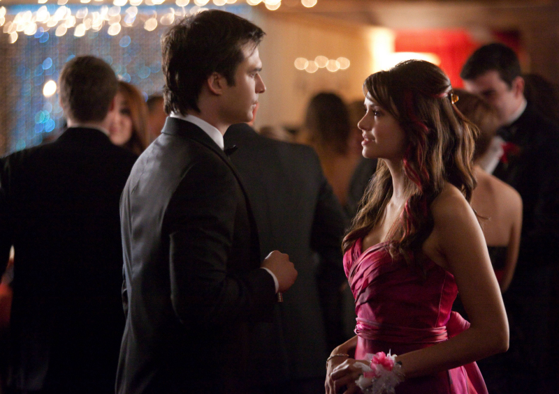 Damon and Elena at the Prom