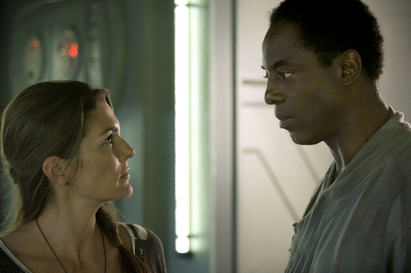 Paige Turco and Isaiah Washington