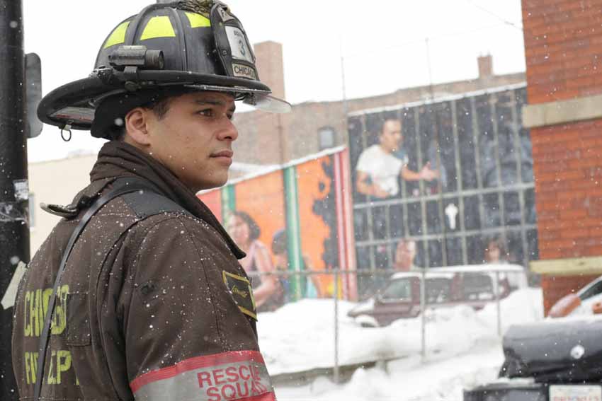 Chicago Fire in the Snow