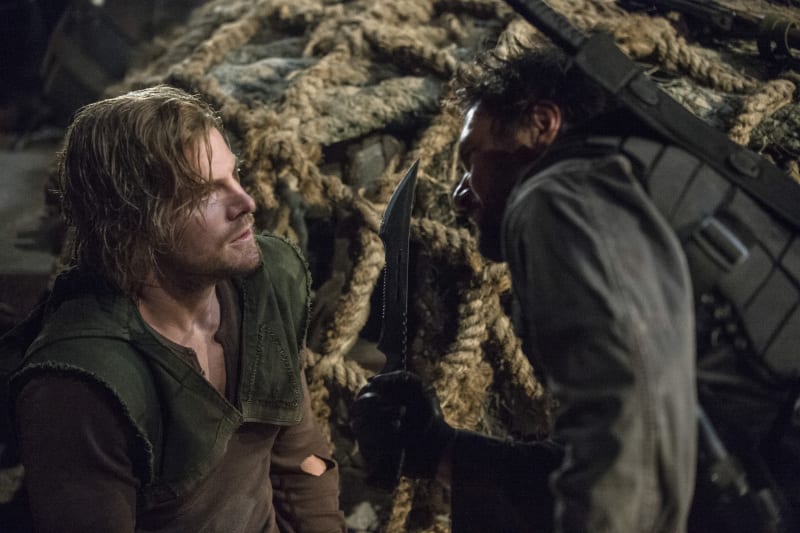 Oliver and Slade are Tense on the Freighter
