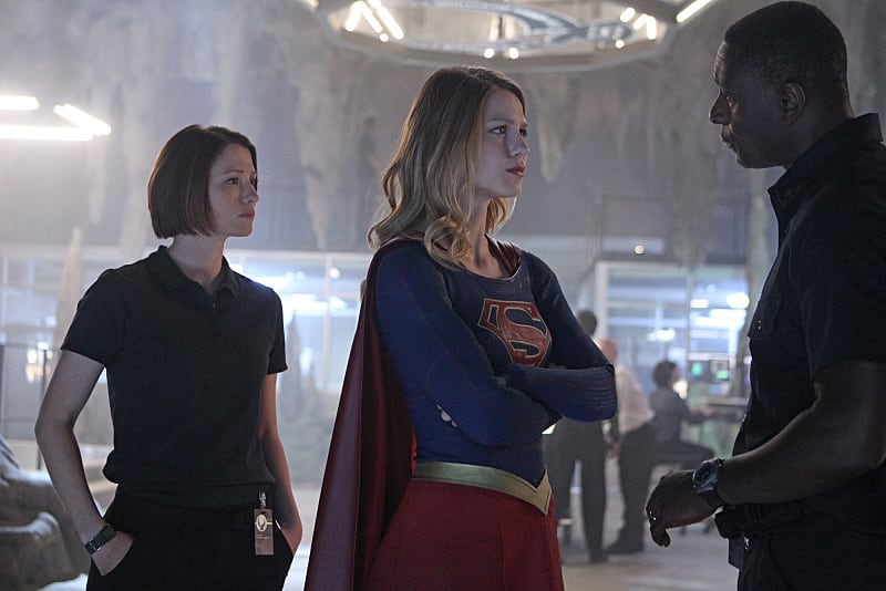 Chyler Leigh and David Harewood - Supergirl