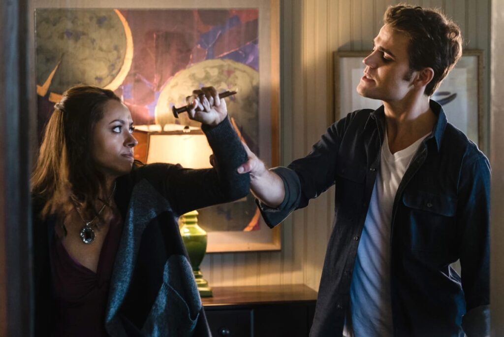 Bonnie Fights Stefan - The Vampire Diaries Season 8 Episode 11
