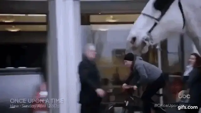 He'll chase a purse snatcher on horseback - Once Upon a Time