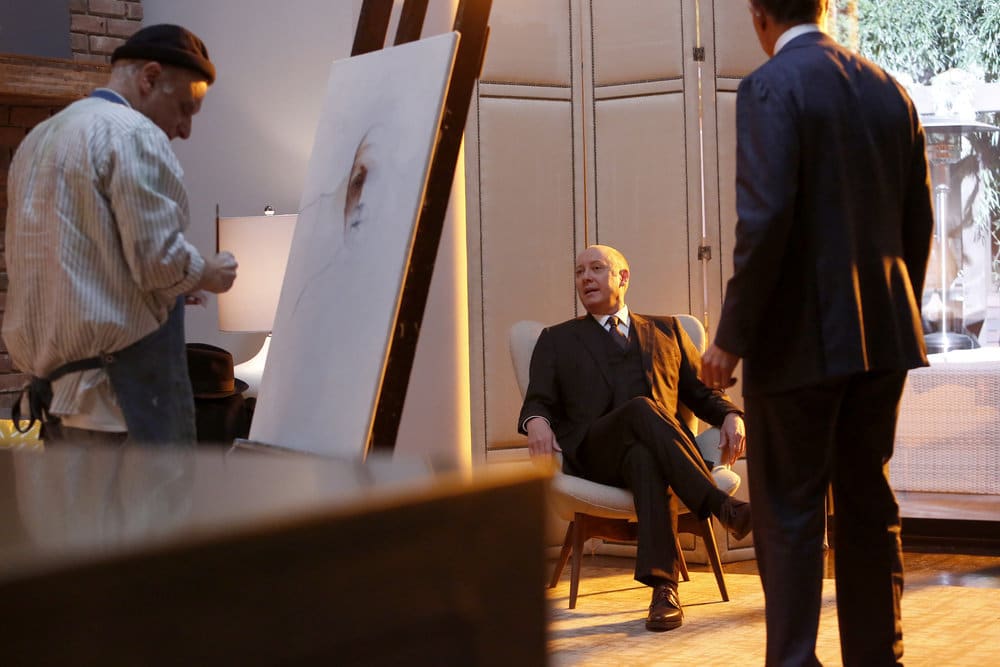 Red takes a break with a portrait - The Blacklist Season 4 Episode 14