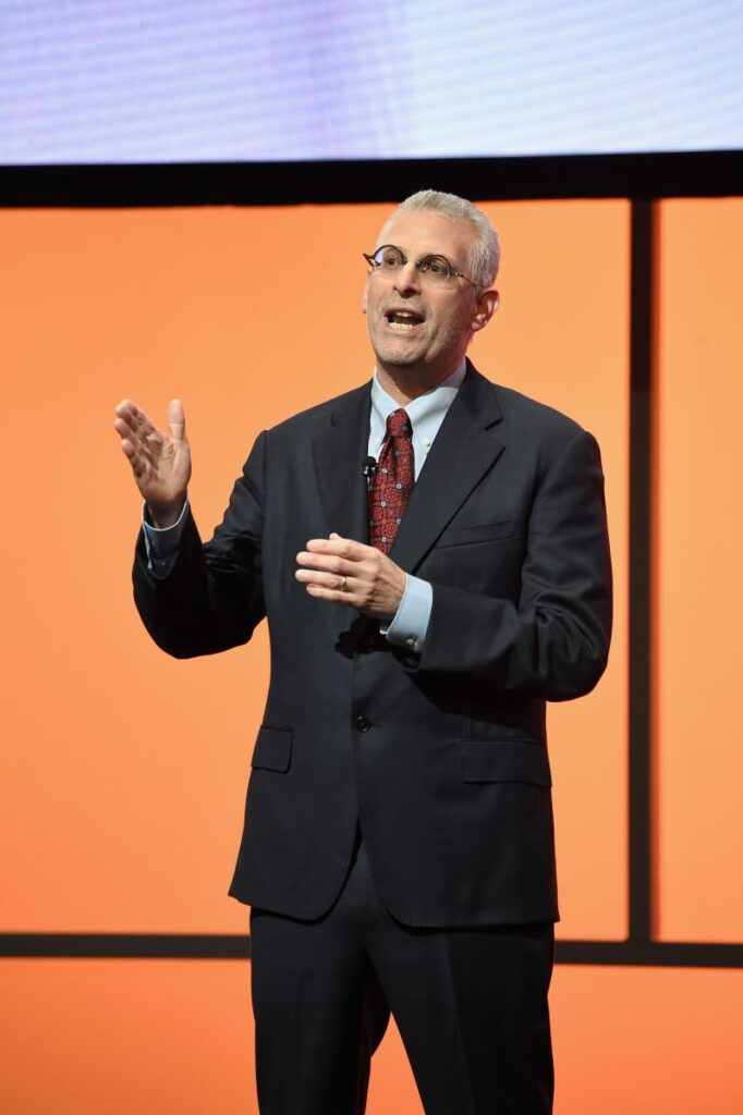 The CW Television Network Mark Pedowitz speaks onstage at the CW Network's 2015 Upfront presentation