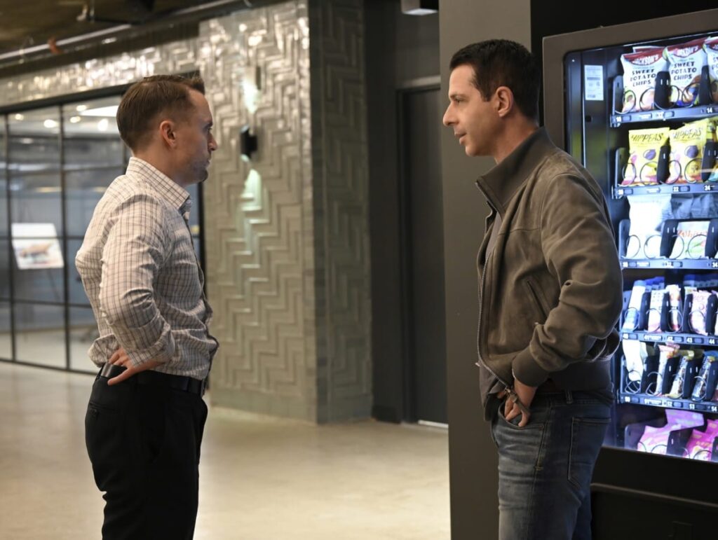 Roman and Kendall By the Vending Machine - Succession Season 4 Episode 6