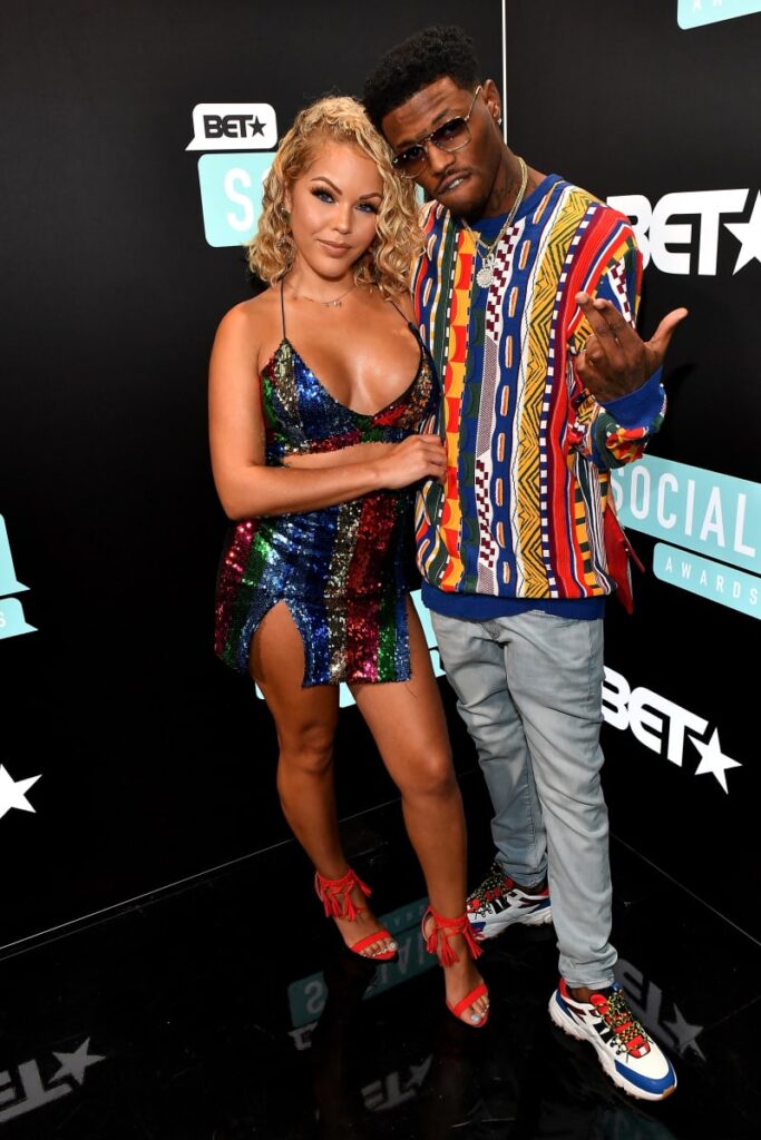 Jacky Oh and D.C. Young Fly attend the 2019 BET Social Awards