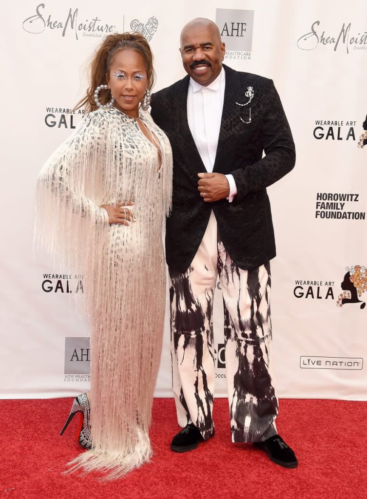 Steve Harvey and Marjorie Elaine Harvey arrive at the WACO Theater Center's 3rd Annual Wearable Art Gala