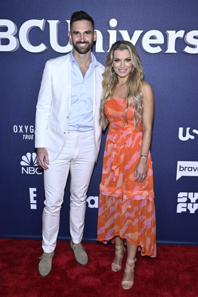 Carl Radke and Lindsay Hubbard attend the 2022 NBCUniversal Upfront at Mandarin Oriental Hotel