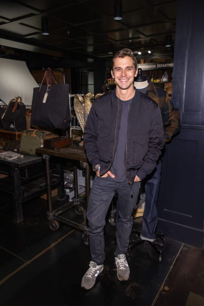 Canadian TV personality Antoni Porowski wears a Filson jacket during the Filson 125 years of legacy and tradition celebration