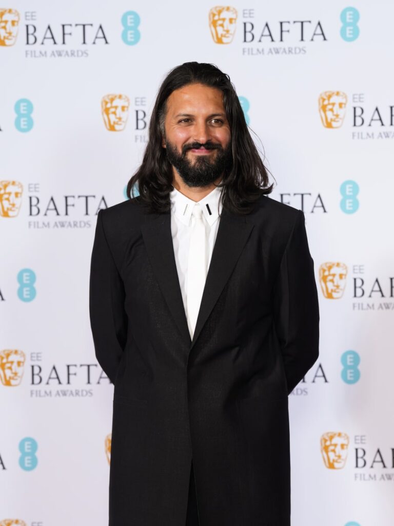 Shazad Latif poses during the EE BAFTA Film Awards 2023 at The Royal Festival Hall