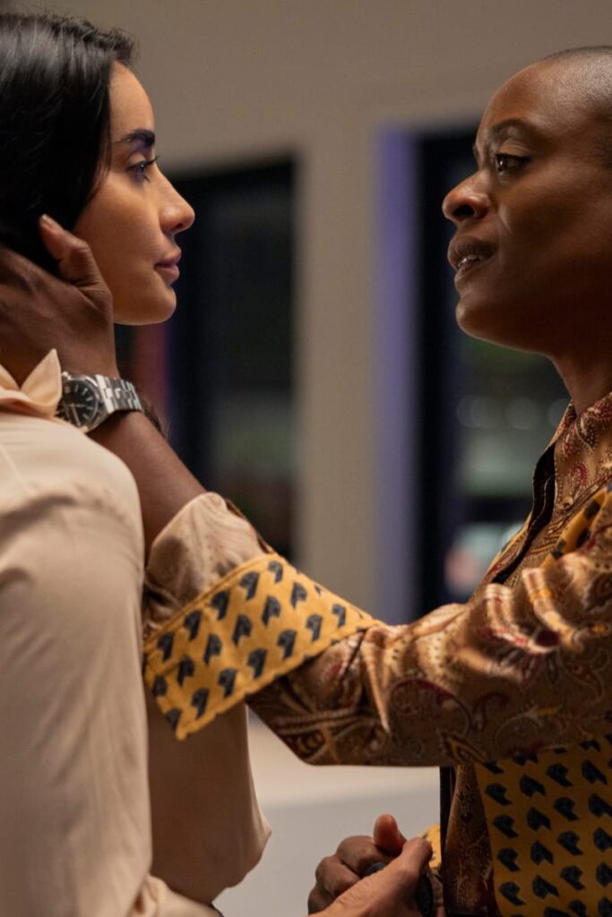 Victorine Rubs Allesandra's Cheek - The Fall of the House of Usher Season 1 Episode 5