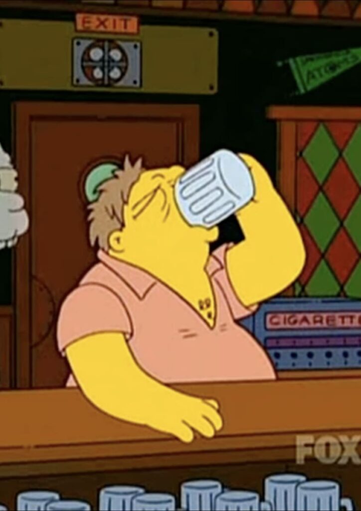 Barney Grumble Chugs Beer - The Simpsons