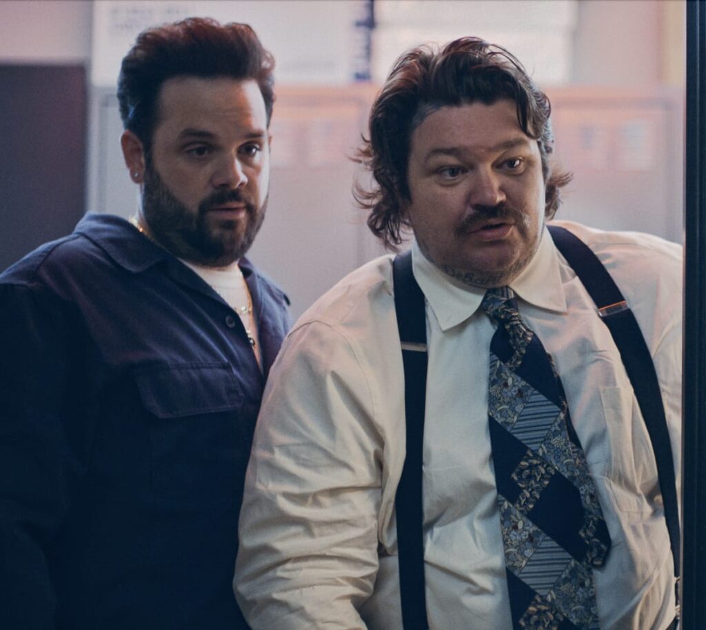 Theodore Falk (Ricky Staffieri) and Neil Falk (Matty Matheson) in Bears Season 3 