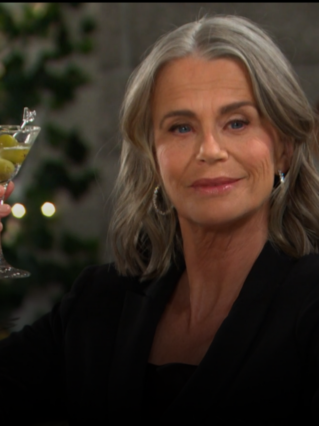 Smug Fiona toasts to herself on Days of OUr Lives during the week of 10-28-24