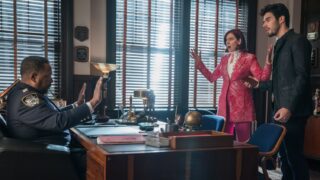 Wendell Pierce as Captain Wagner, Carrie Preston as Elsbeth Tascioni, and Braeden De La Garza as Det. Rivers