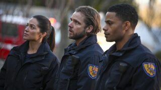 Stephanie Arcila as Gabriela Perez, Max Thieriot as Bode Leone, and Jordan Calloway as Jake Crawford