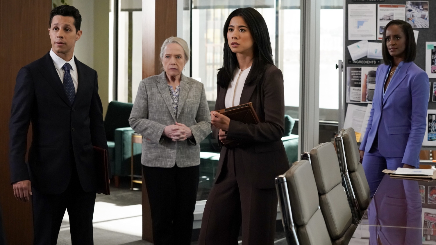David Del Rio as âBilly Martinezâ, Kathy Bates as âMadeline Matlockâ, Leah Lewis as âSarah Franklinâ, and Skye P. Marshall as âOlympia Lawrenceâ