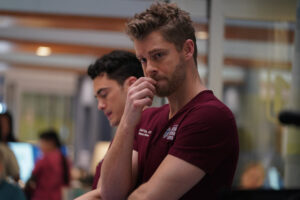 Ripley has a thoughtful expression on Chicago Med Season 10 Episode 18