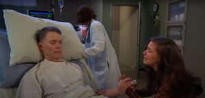 Ciara at Bo's bedside begging him to stay alive on Days of Our Lives during the week of 5-19-25
