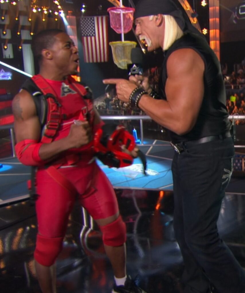 hulk hogan and contestant on american gladiators 2008