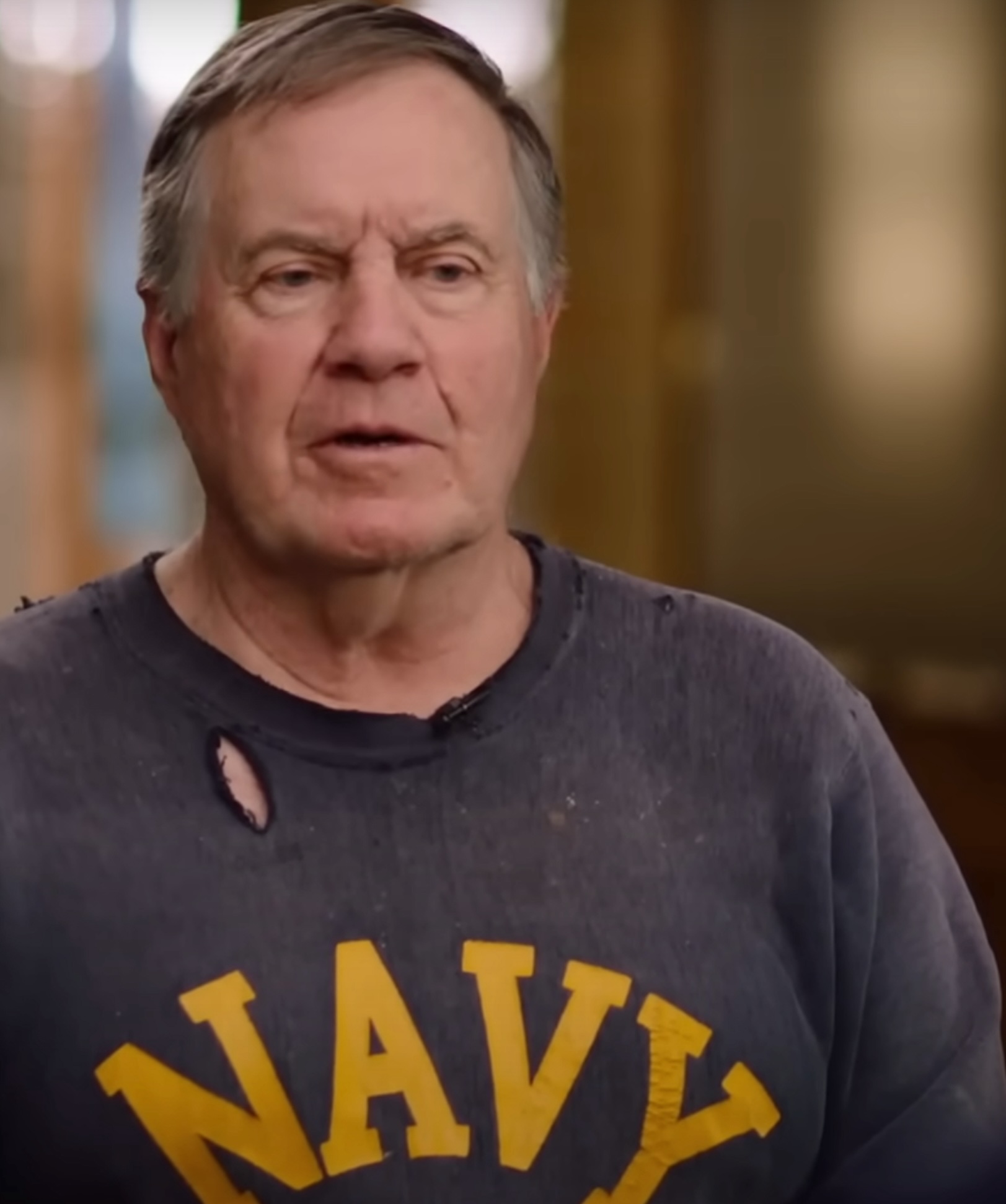 Bill Belichick selama Wawancara Minggu pagi CBS
