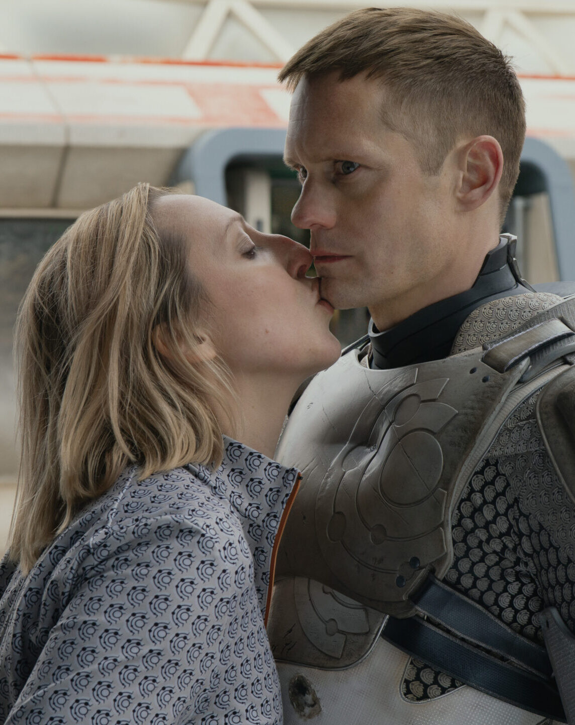 Alexander Skarsgård and Anna Konkle in Murderbot