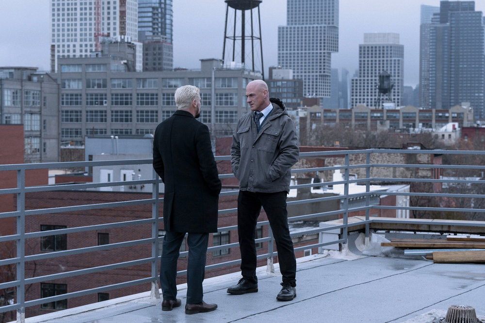 Stabler confronts Joey on a rooftop after a false tip on Law & Order: Organized Crime Season 5 Episode 9