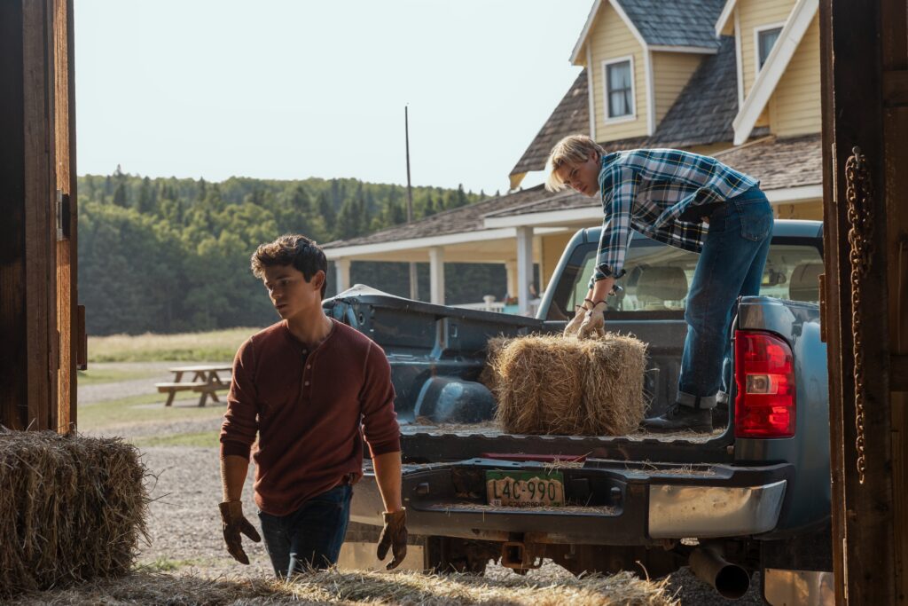 Alex and Cole working on the hay on My Life With The Walter Boys Season 2