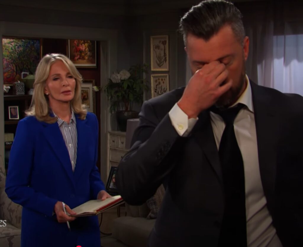 EJ is stressed out while talking to Marlena on Days of Our Lives during the week of 7-21-25