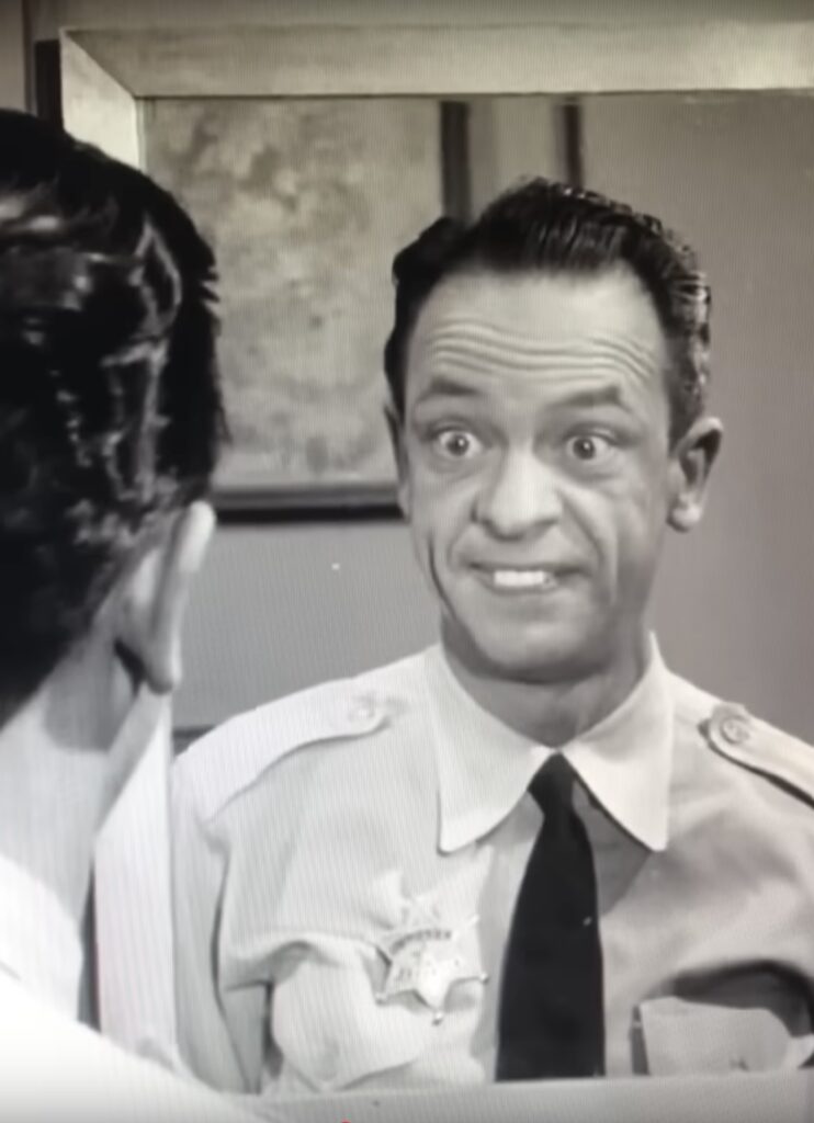 Barney Fife Making a Face in the Mirror