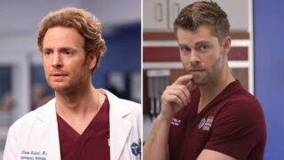 Will Halstead and Mitch Ripley in scrubs. Photo collage.
