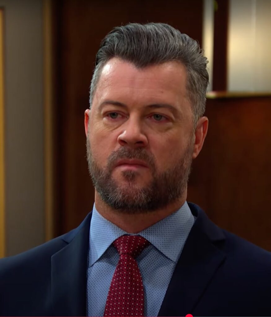 EJ looking angry on Days of Our Lives during the week of 8-18-25