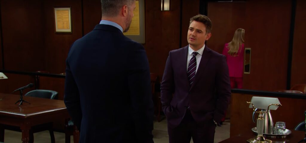 Johnny confronts EJ on Days of Our Lives during the week of 8-18-25