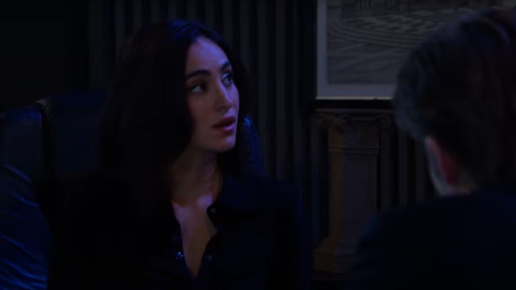 Gabi is stuck in the office with Philip and Brady during the blackout on Days of Our Lives during the week of 9-22-25